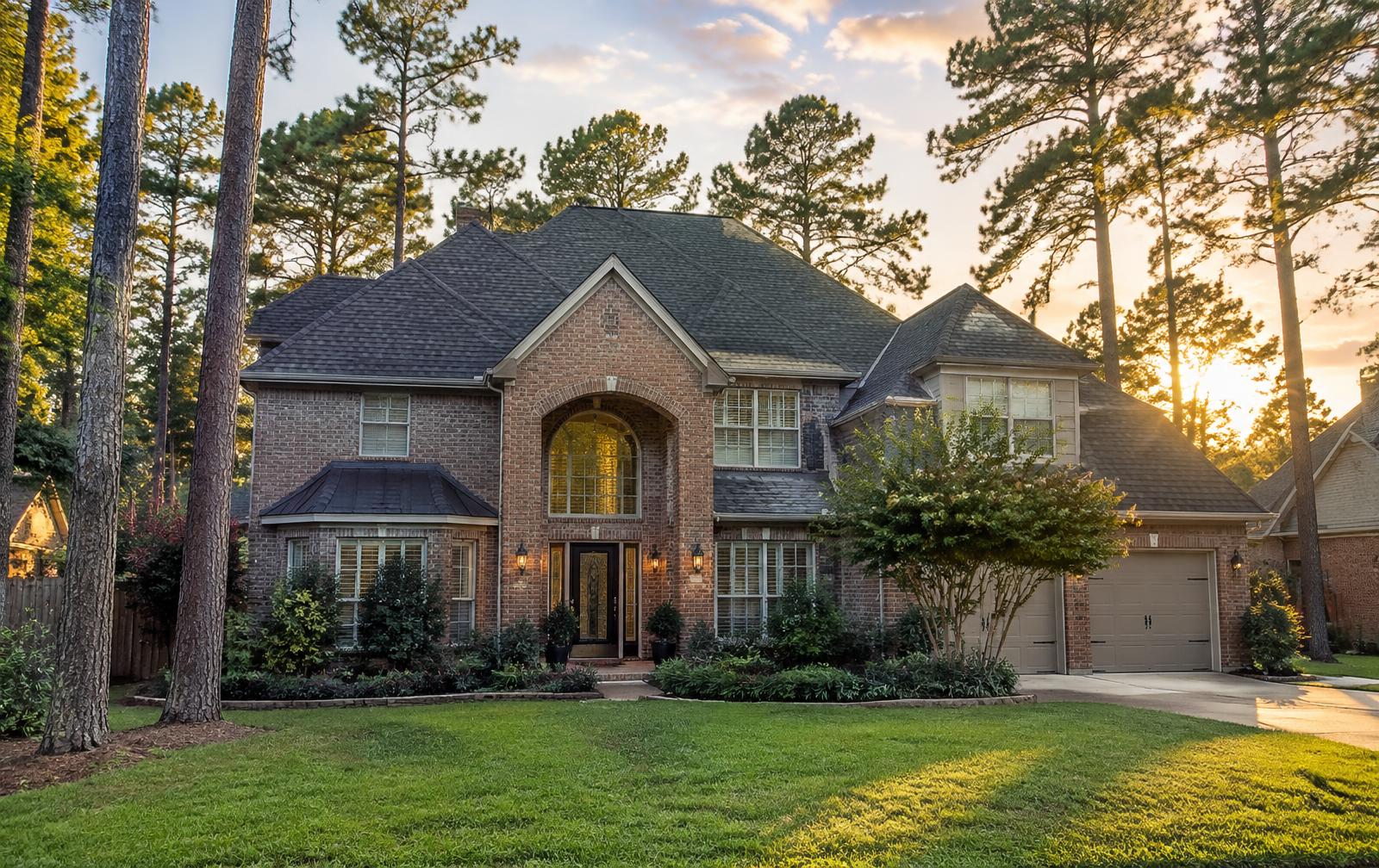 Completed shingle roof on a Houston home by Redfish Roofing Company