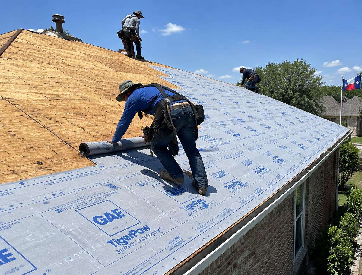 Greg Aranda's Redfish Roofing Company crew on a completed project