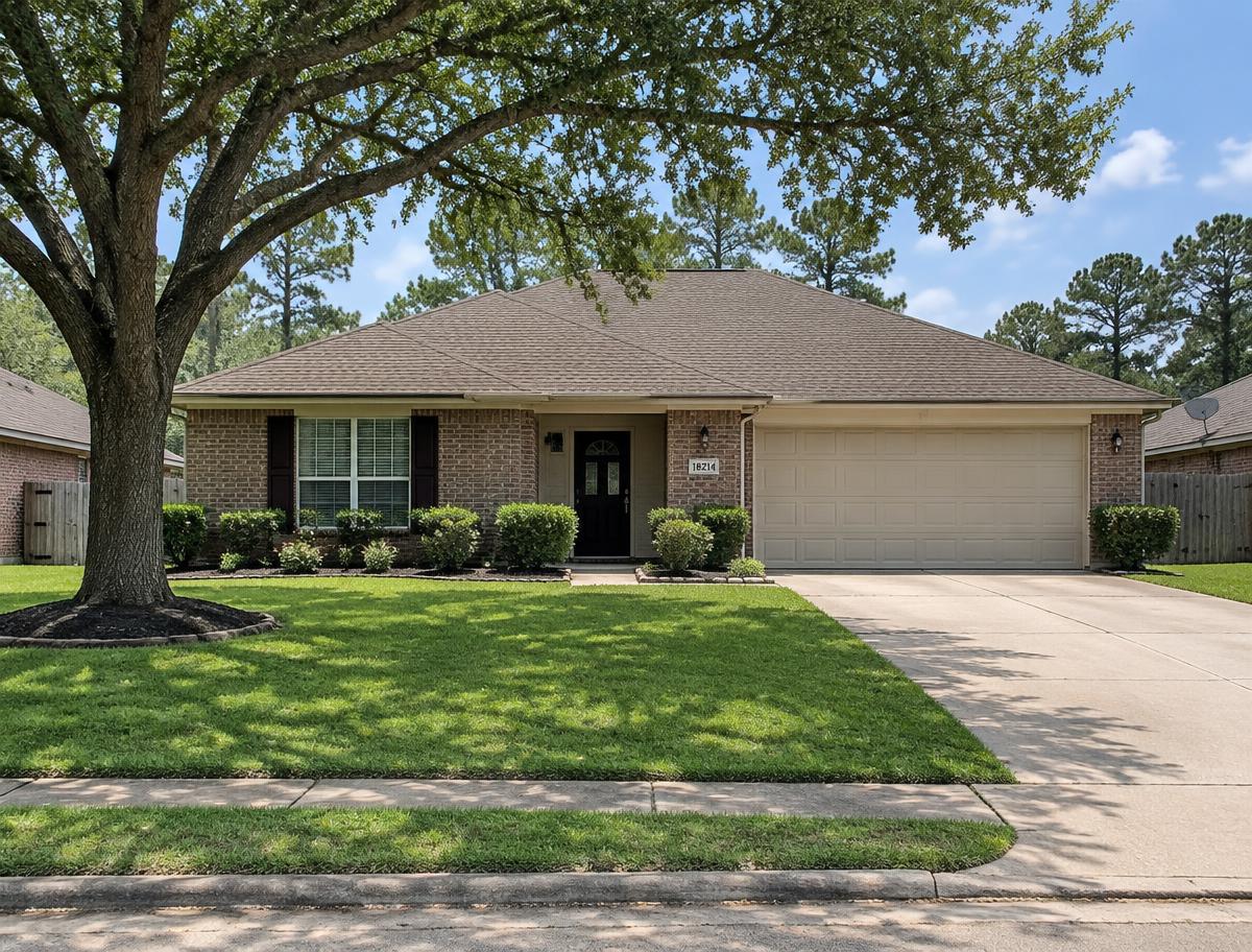 Brick home with a new dimensional shingle roof